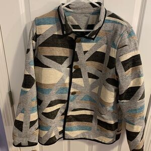 I-Reversibles jacket coat large unisex abstract design